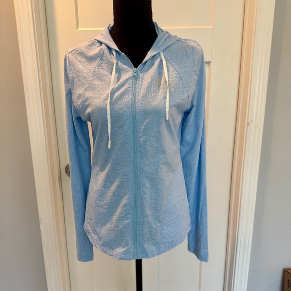 Maui Water Wear light weight zip up jacket, L, EUC, lt blue, UPF 50+, Maui logo - Picture 1 of 12